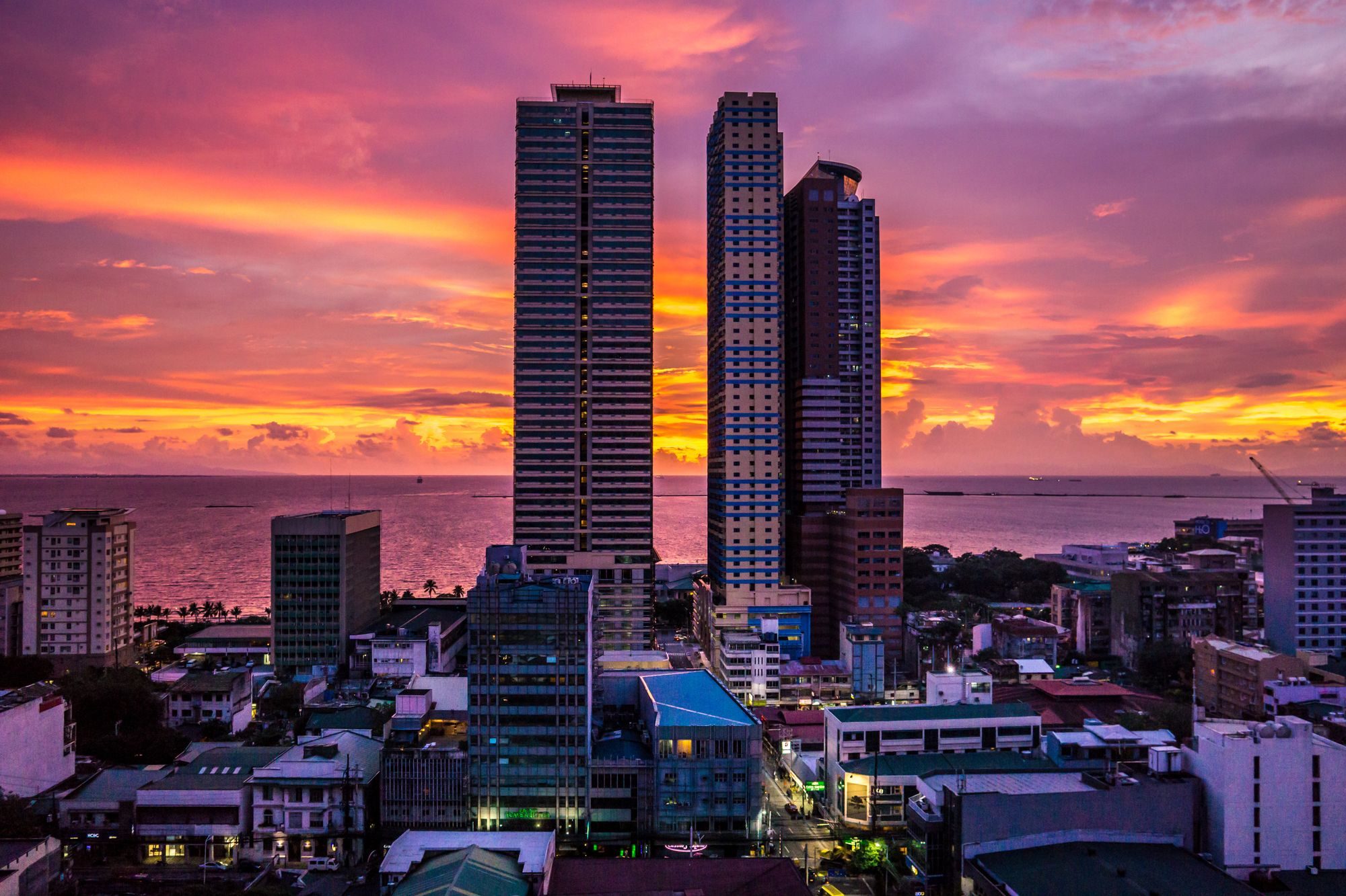 Manila skyline at golden hour